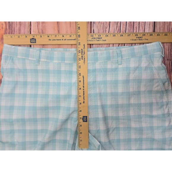 Nike Golf Mens Plaid Light Blue Checkered Shorts 42 Polyester/Spandex - Picture 6 of 7